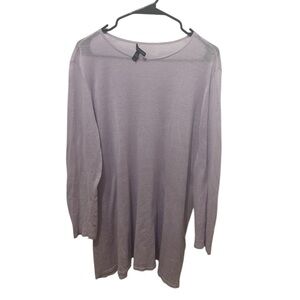 Eileen Fisher Silk And Linen Lavender Top Size Large